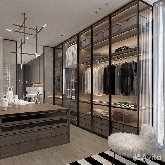 Стеклянная межкомнатная перегородка Девяткино