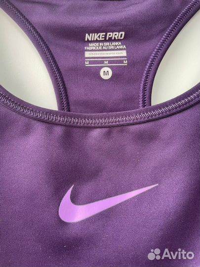 Спортивный топ Nike Pro, баклажановый, размер М