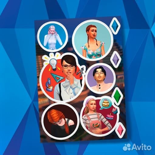 Стикеры наклейки sims 4 день