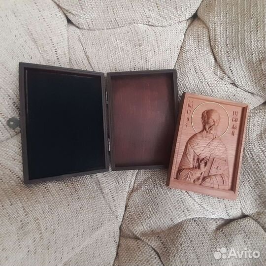 Икона деревянная 3D Николай Чудотворец