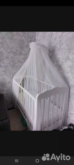 Кроватка маятник с балдахином и держателем