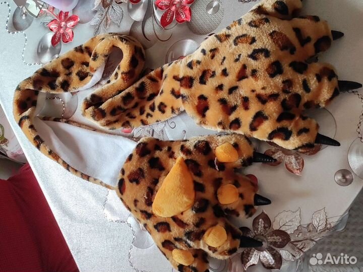 Шарф-перчатки леопард