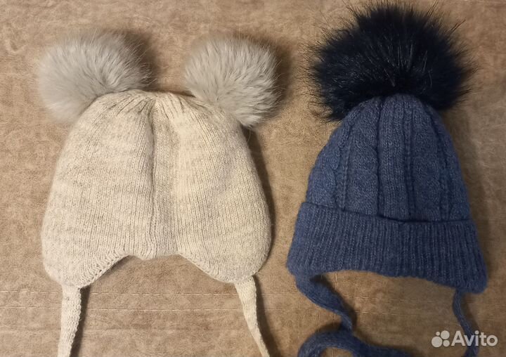 Шапочки зимние для малыша 38-41