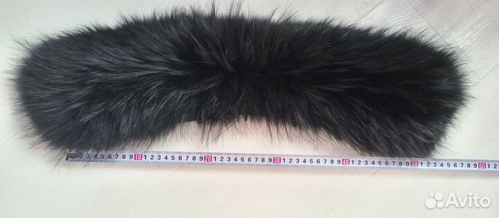 Меховой воротник-опушка на капюшон енот