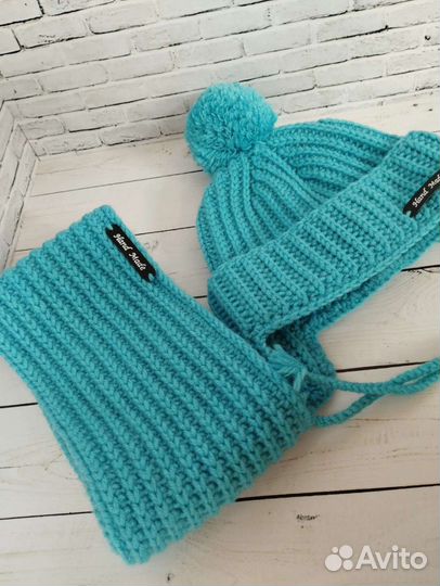 Детская шапка и снуд в два оборота