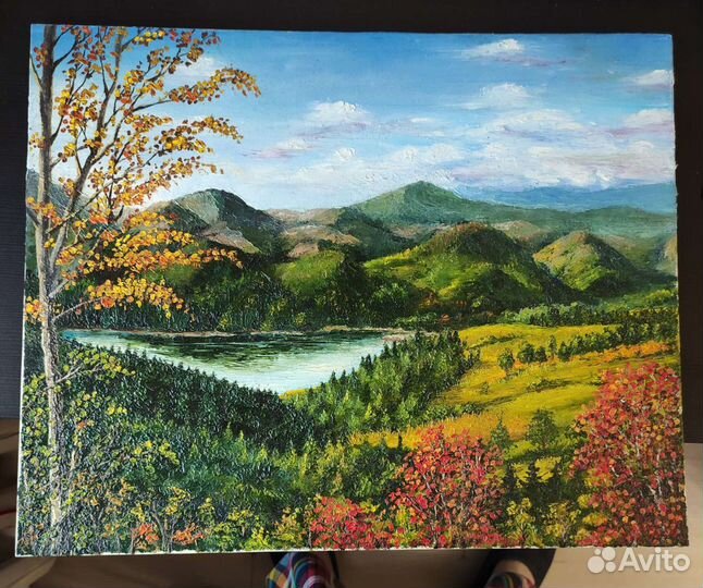 Картина масло горный пейзаж 40*50 см