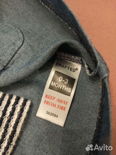 Crafted джинсовое платье на девочку, 0-3 месяцев