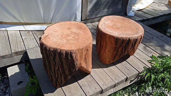 Стулья табуретки столы лавочки из бревна
