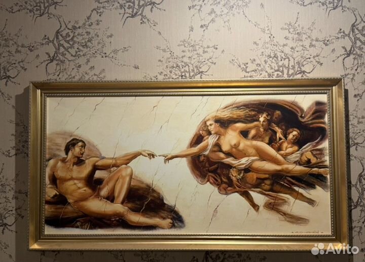 Картина Микеланджело Буонарроти: Сотворение Адама