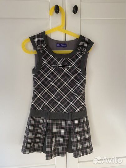 Школьный сарафан серый 122 128