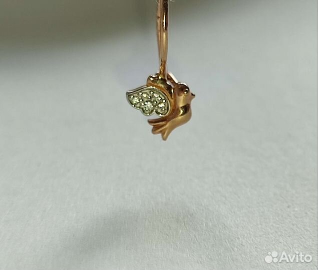 Золотые серьги детские 585 пробы