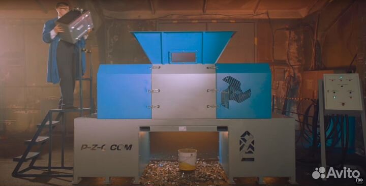 Промышленный шредер для пластика, тко, рти и др