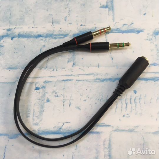 Переходник 3.5jack 2x3.5 jack микроф+наушники