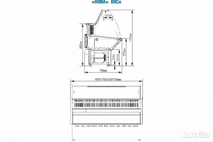 Витрина холодильная среднетемпературная вхс-1,0