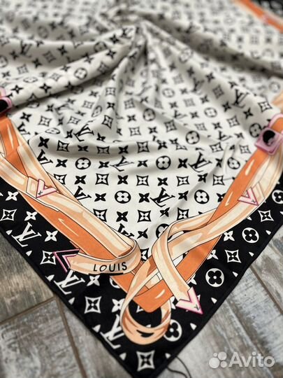 Шелковый платок шаль Louis Vuitton белый