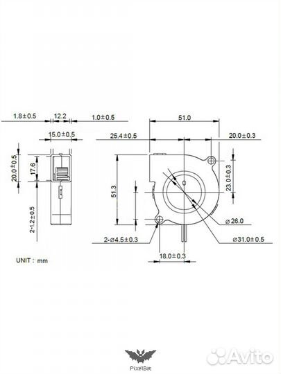 Вентилятор 5015T 12V