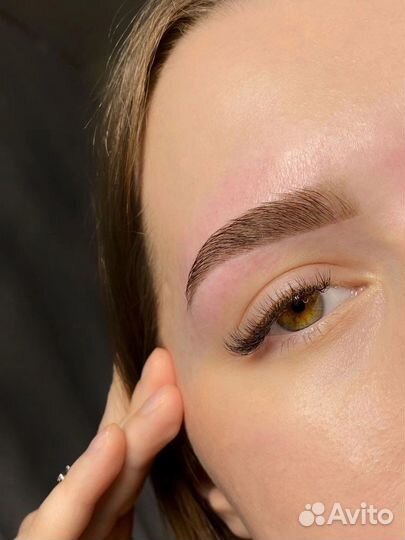 Наращивание ресниц,оформление/окрашивание бровей