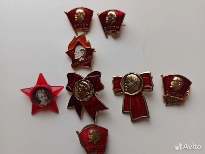 Значки СССР октябрёнок пионер влксм Ленин