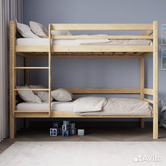 Двухъярусная кровать натуральный массив