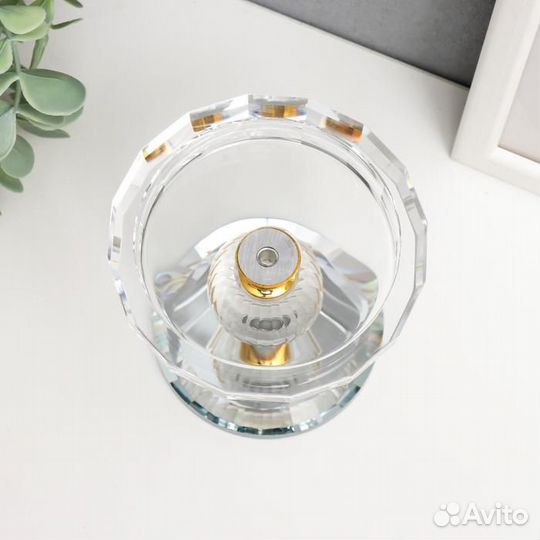 Стеклянный подсвечник на 1 свечу 'Кристалл ромб', 9.5x9x9 см