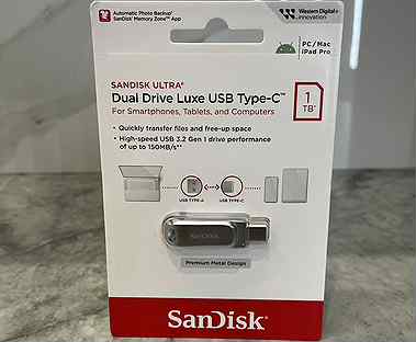 Флешка для Mac и iPad SanDisk 1TB Dual Drive Luxe