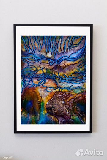 Картина Fluid Art, Психоделик, 30-40 см