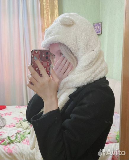 Шапка шарф с ушками y2k