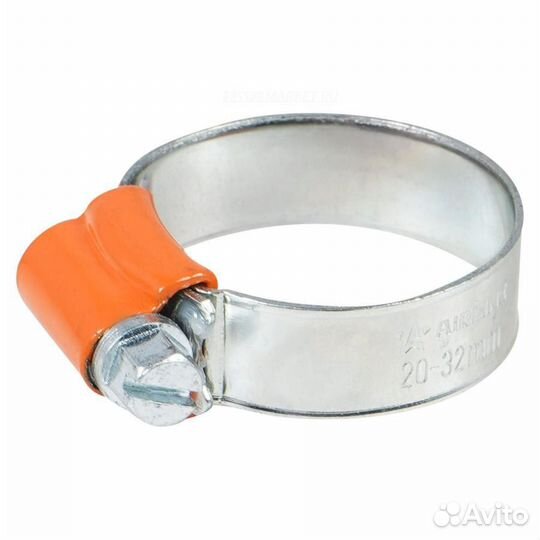 Airline AHC-S-09 Хомут 20-32/11,7 мм, червячный, усиленный, W1 (оцинк.), 1 шт