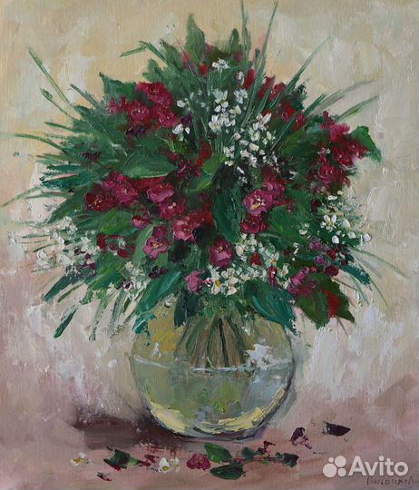 Картина маслом Полевые Цветы 35x40 cм