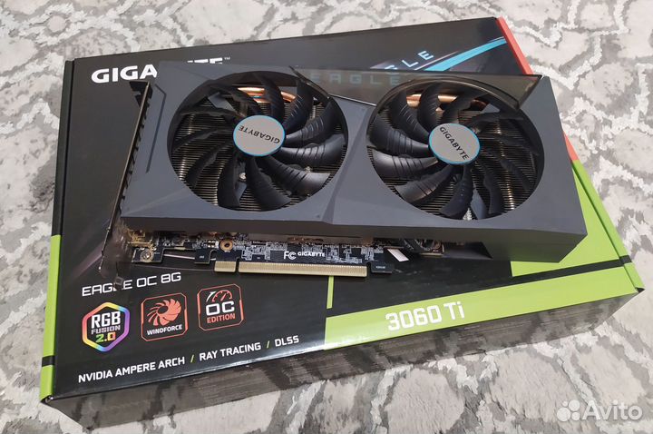 Видеокарта gigabyte 3060 Ti eagle OC на гарантии