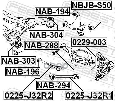 Тяга задняя продольная 0225J32R1 Febest