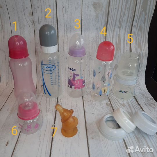 Бутылочки для кормления+термосумка+нагрудники