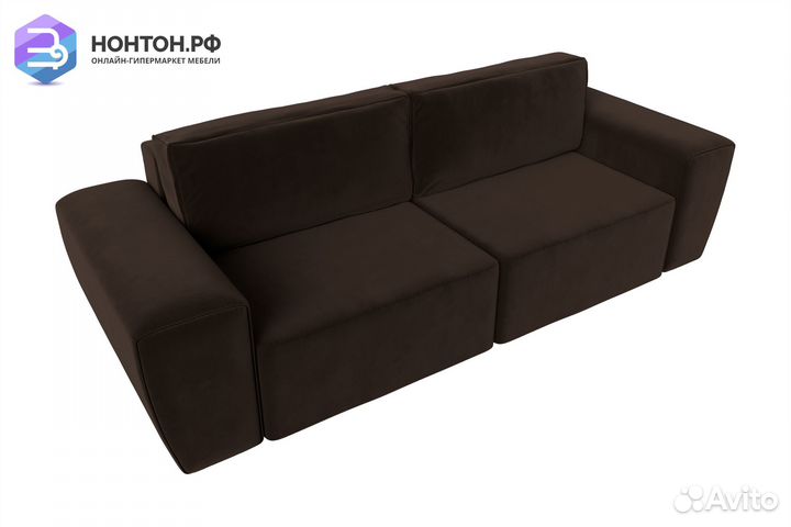 Диван еврокнижка Беккер микровельвет коричневый
