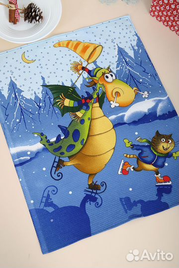 Полотенце кухонное новогоднее с символом 2024 года