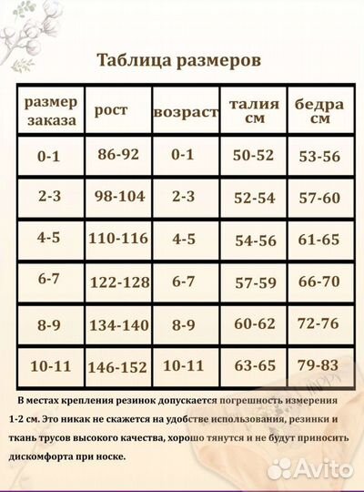 Трусики для девочки набор 5 штук 6-7 лет