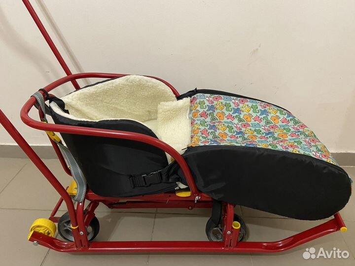Коляска санки с сидушкой
