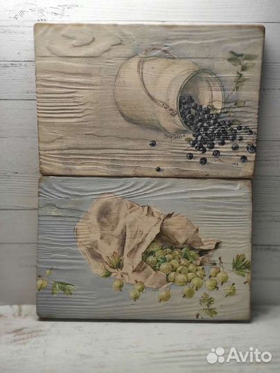 Доска из сосны для подачи(поднос) 6 разных рисунко