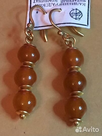 Серьги янтарь,висюльки