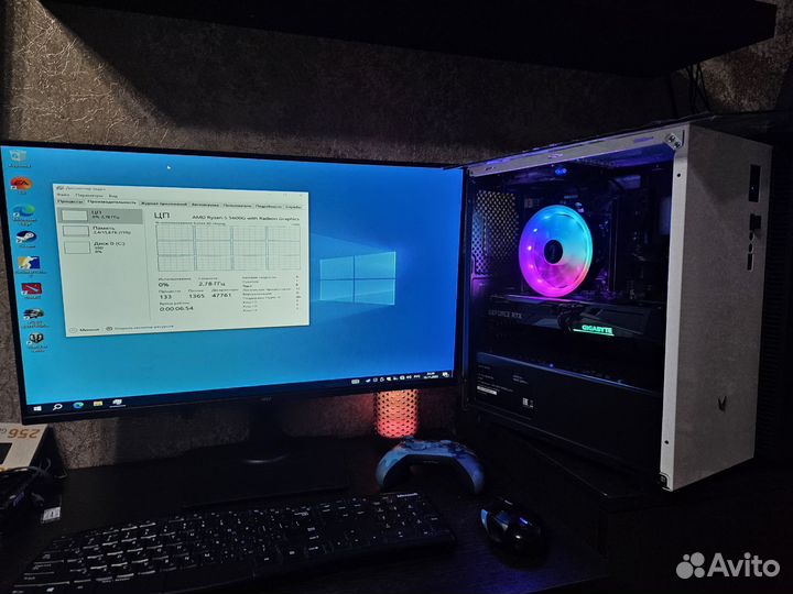 Мощный игровой комп r5600/rtx3060/ 16gb/256