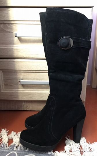 Зимние женские сапоги 38 натуральная замша