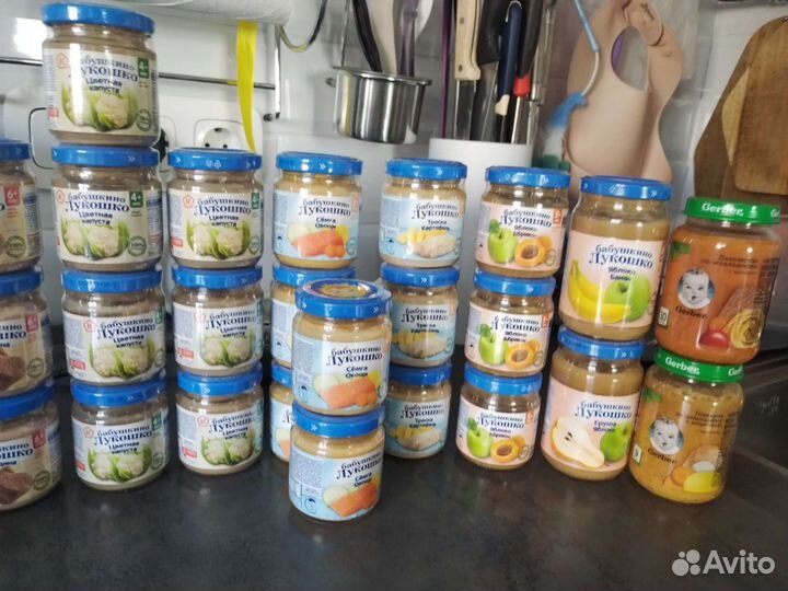 Детское питание пюре мясное, овощное, фруктовое