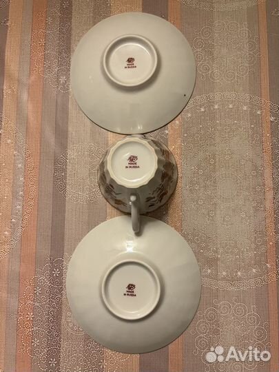 Чайная пара и блюдце лфз костяной фарфор