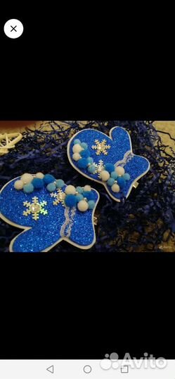 Банты заколки зимняя тематика