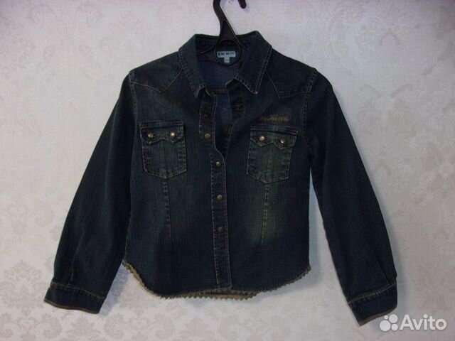 Рубашка джинсовая на девочку 9-11 лет
