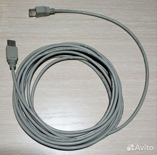 Кабель USB2.0 папа-мама 5 метров