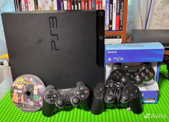 Прошитая Sony PS3 slim 320gb+2джостика+диск