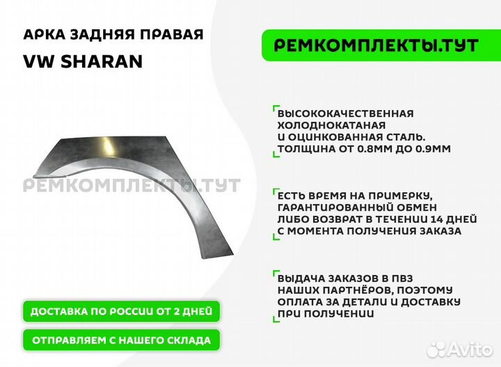 Арка задняя правая VW Sharan