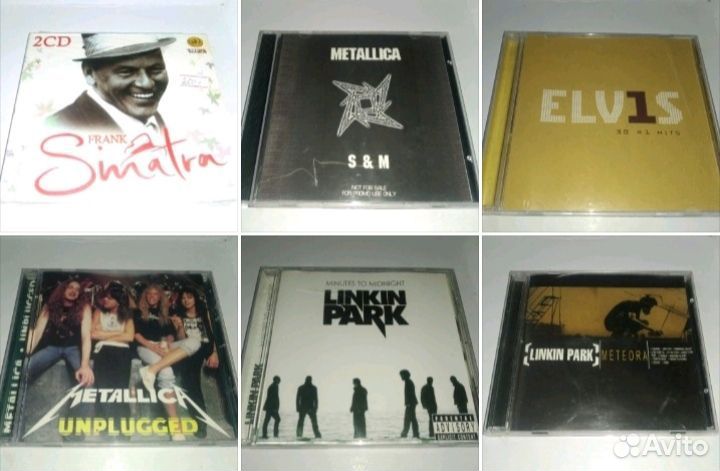 CD диски: Metallica, Linkin Park, Elvis, F.Sinatra