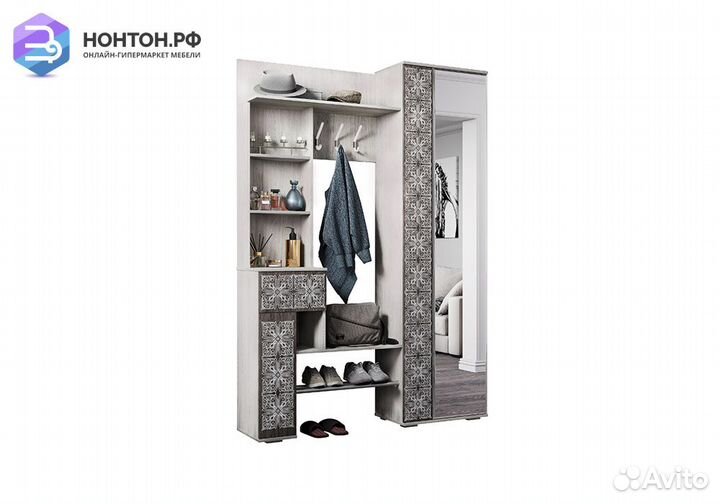 Прихожая Шанель ясень белый / ясень темный