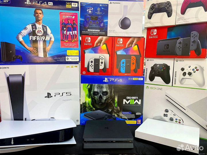 Приставки PS5 PS4 PS3 Nintendo Switch Xbox One-360